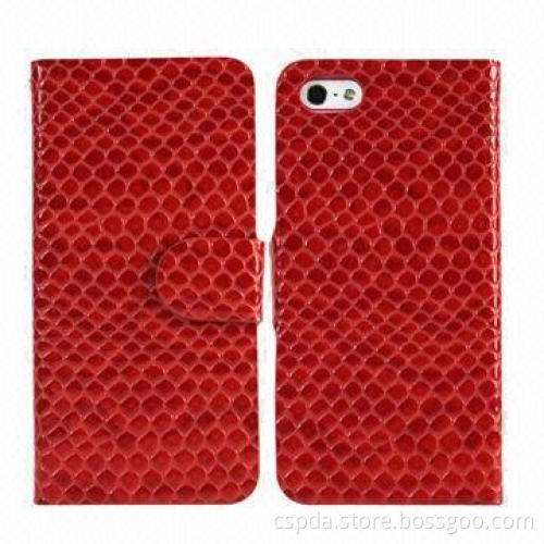New Arrival Hot Selling Snakeskin Grain PU Case with Name Card Slot, Suitable for iPhone 5